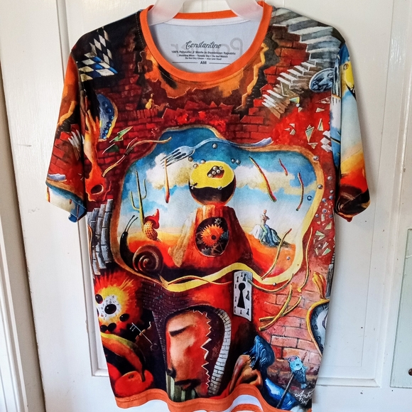 Men's awesome t-shirt 100% polyester lightweight breathable size large . - Picture 7 of 8